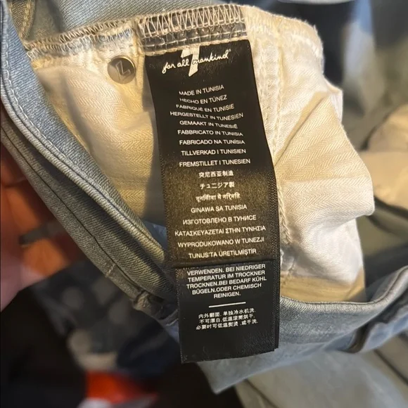 7 For All Mankind Dojo Blue Flare Wide Leg Jeans